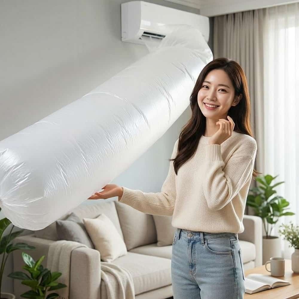 냉방 비닐통로 현장 여름철 작업장 비닐터널 효율 바람 통풍구 환풍구