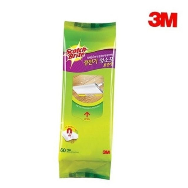 표준형 정전기 청소포 60매 pet 28x21cm 막대걸레 리필 바닥먼지청소 거실청소 건식바닥청소