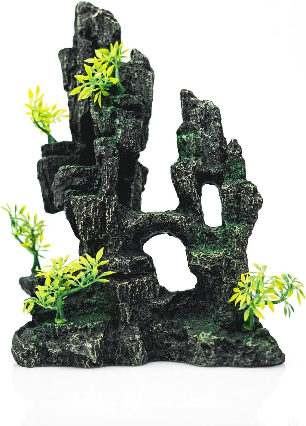 [해외] SiissaPeksid Aquarium Decor - 베타, 달팽이, 거북이, 은신, 등반, 탐험, 조경, 아쿠아스케이핑에 적합한 마운틴 뷰 스톤