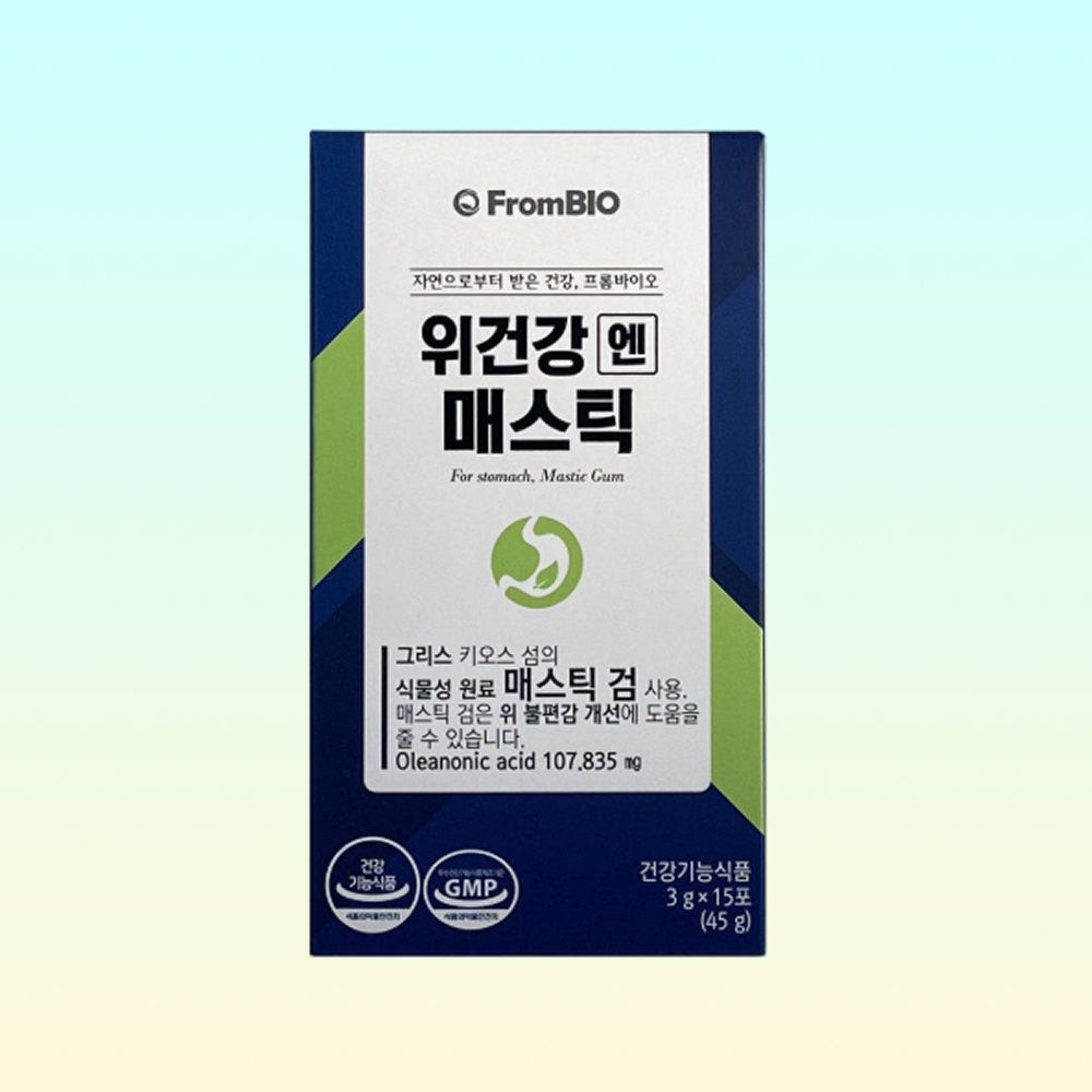 프롬바이오 위건강엔 매스틱 3g 15포 1개 위건강 매스틱검 매스틱분말 위케어