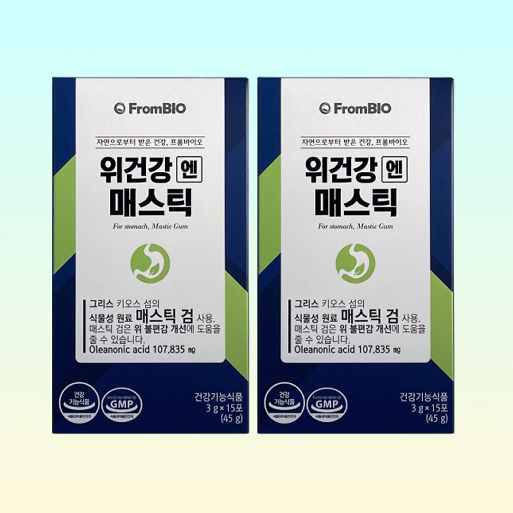 프롬바이오 위건강엔 매스틱 3g 15포 2개 위건강 매스틱검 매스틱분말 위케어