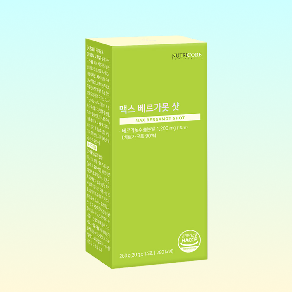 뉴트리코어 맥스 베르가못 샷 액상 폴리페놀 14포 1박스 항산화 체지방관리 마시는영양제