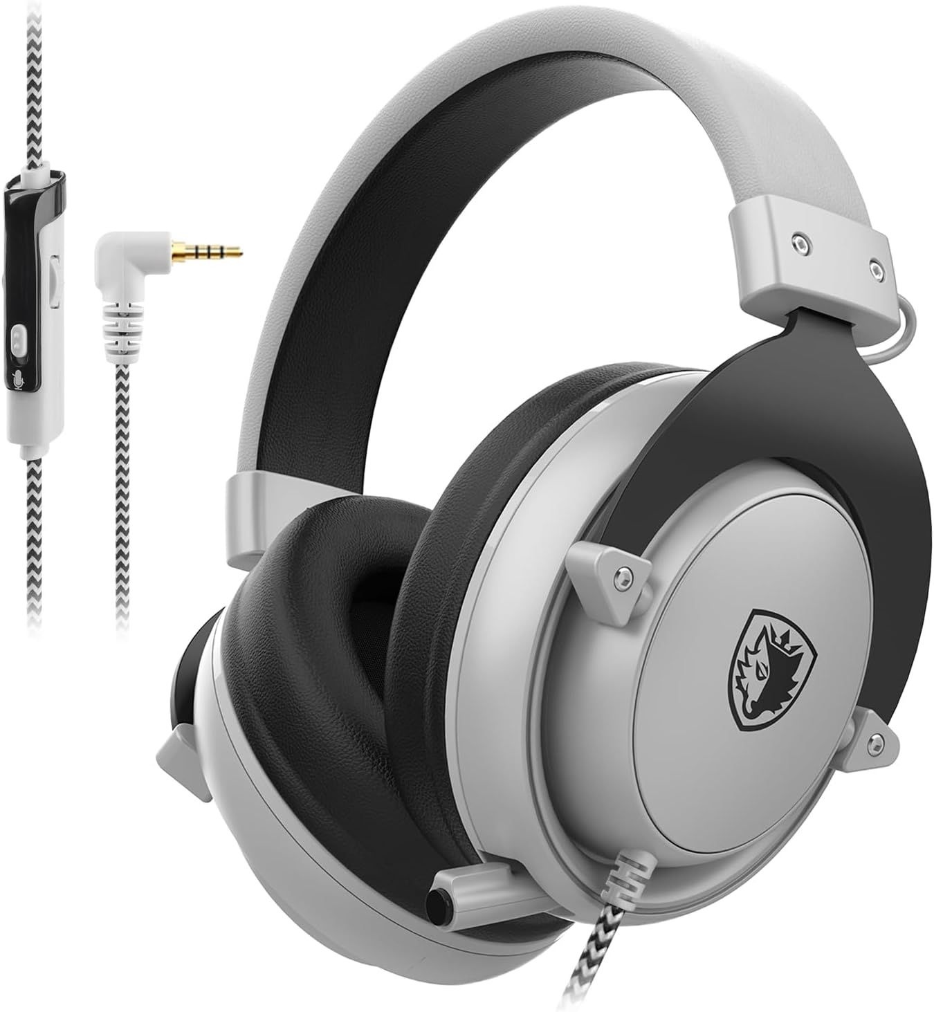 [해외] SADES MPOWER PS4, PC, 모바일용 스테레오 게이밍 헤드셋, 노이즈 캔슬링 오버이어 헤드폰, 노트북용 수납식 유연