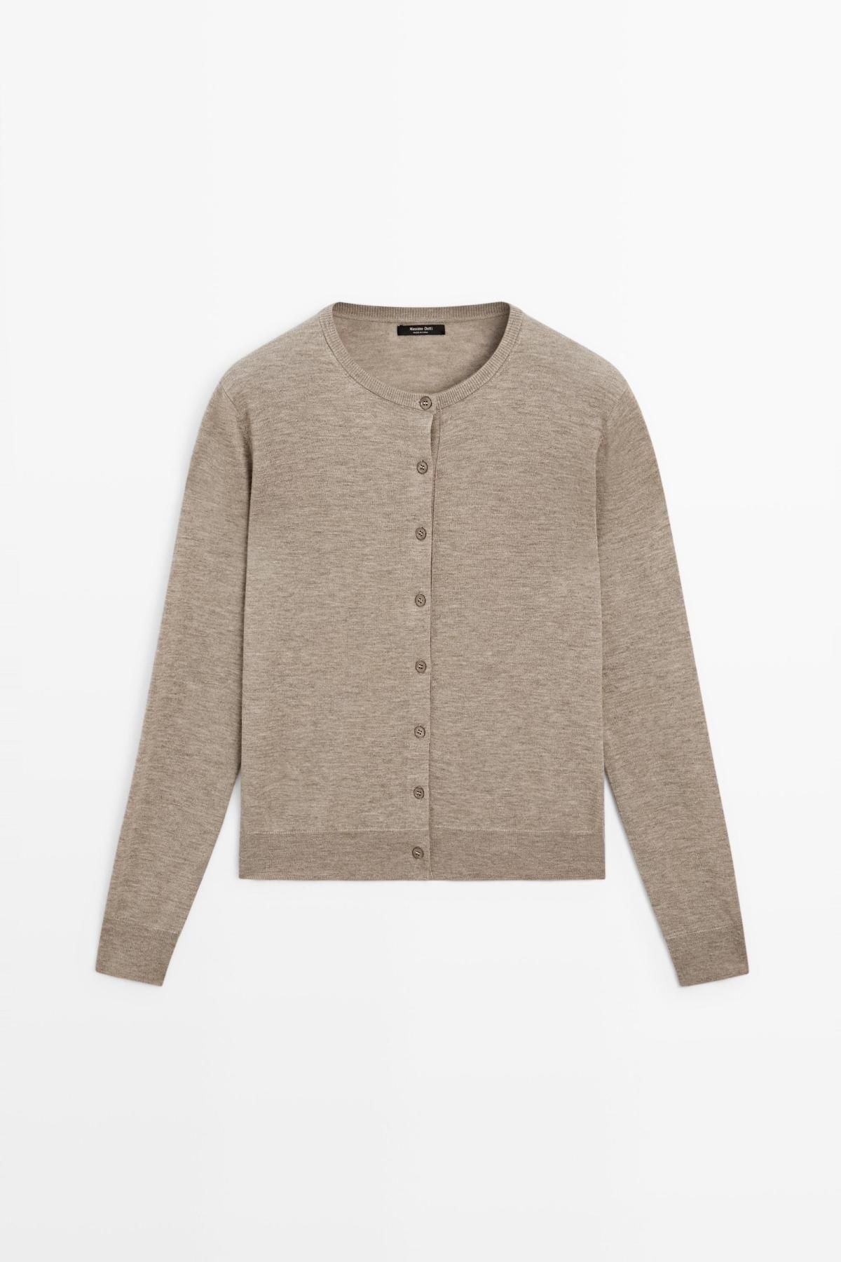 마시모두띠 파인 니트 라운드넥 가디건 5909/582 BEIGE MARL
