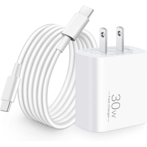 [해외] Google 구글 Pixel 10 Pro XL Fold 9 8 8a 7 7a 6 5 4 3 XL용 30W USB C 고속 충전기 6피트 충전 케이블이 포함된 30와트 Type 초고속