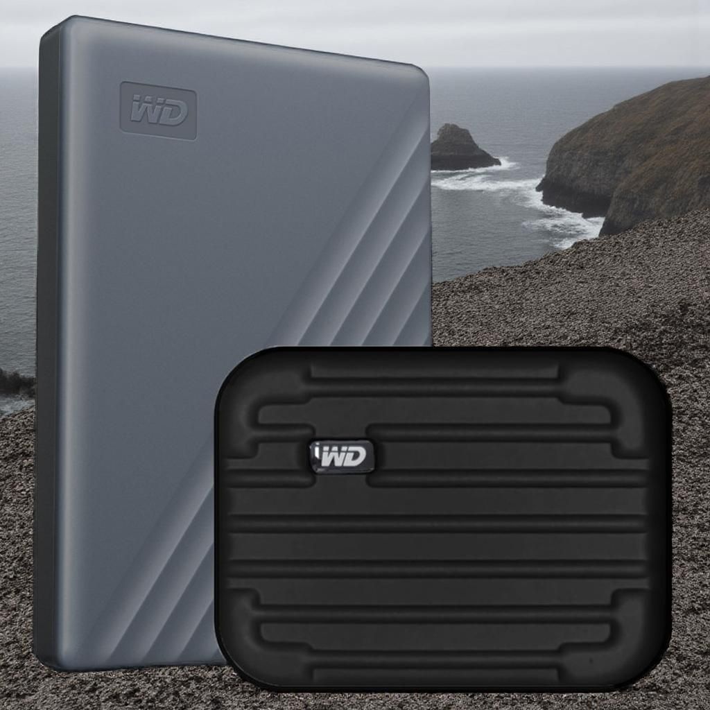 WD My Passport Works with USB C 휴대용 외장하드 2TB 그레이 1개