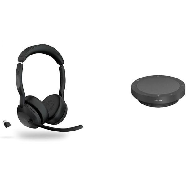 [해외] Jabra 자브라 Evolve2 55 스테레오 무선 헤드셋 Speak2 40 휴대용 스피커폰 220362