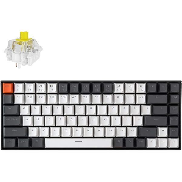 [해외] Keychron 키크론 K2 75% 레이아웃 84키 핫스왑 가능 블루투스 무선 USB 유선 기계식 키보드 Mac용 슈퍼 Brown 스위치 이중