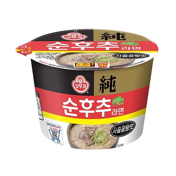 [롯데백화점] 오뚜기 큰컵라면 오뚜기 순후추 사골곰탕맛 105g 12개