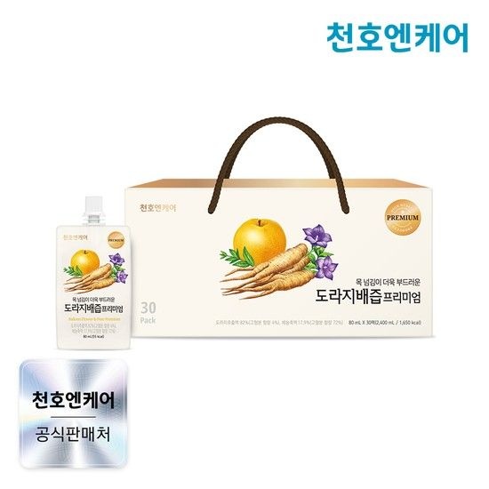 천호엔케어 도라지배즙 프리미엄 80ml 30팩 1박스 /배도라지즙