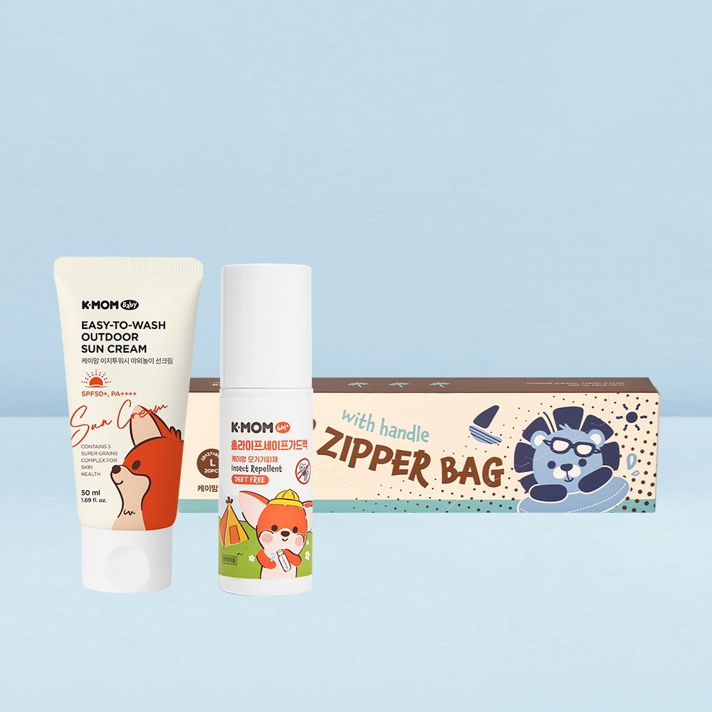 케이맘 얼리 썸머 럭키박스 (캐릭터 물놀이 지퍼백+아기 선크림 SPF50+모기기피제)