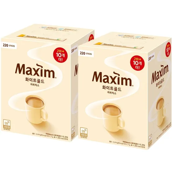 동서 맥심 화이트골드 커피믹스 220T x 2개