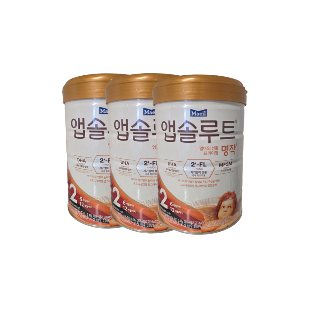 매일유업 앱솔루트 명작 2FL (HMO) 분유 2단계(6~12개월) 800g 3캔