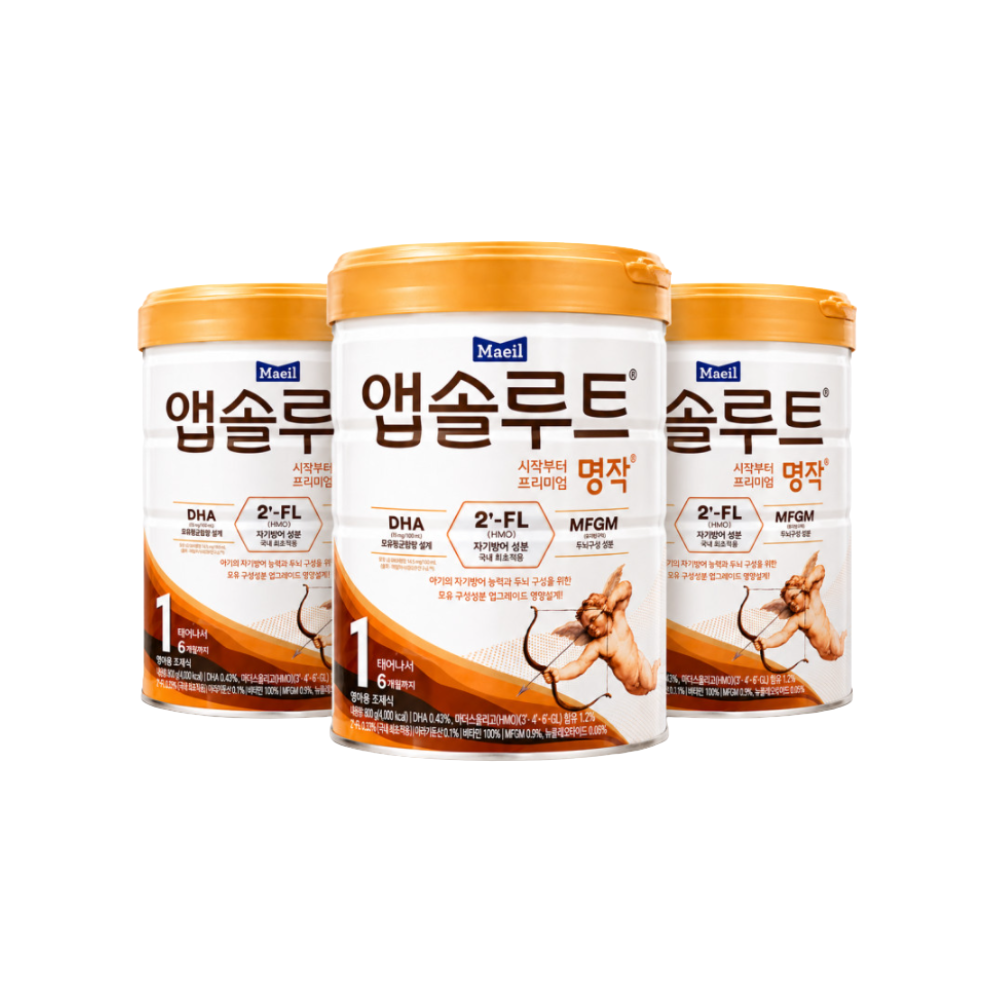 매일유업 앱솔루트 명작 2FL (HMO) 분유 1단계(0~6개월) 800g 3캔