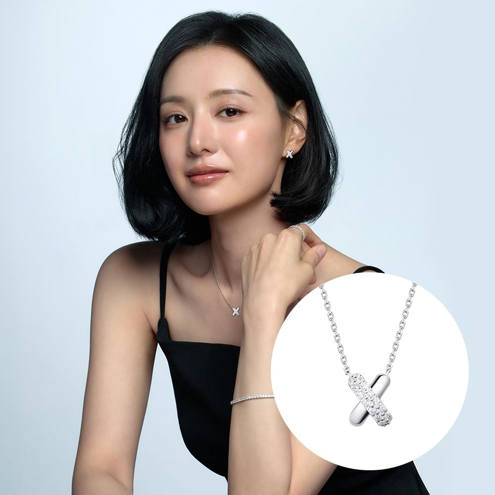 [김지원 착용][스톤헨지] 크로싱 실버 목걸이 SA26B52F