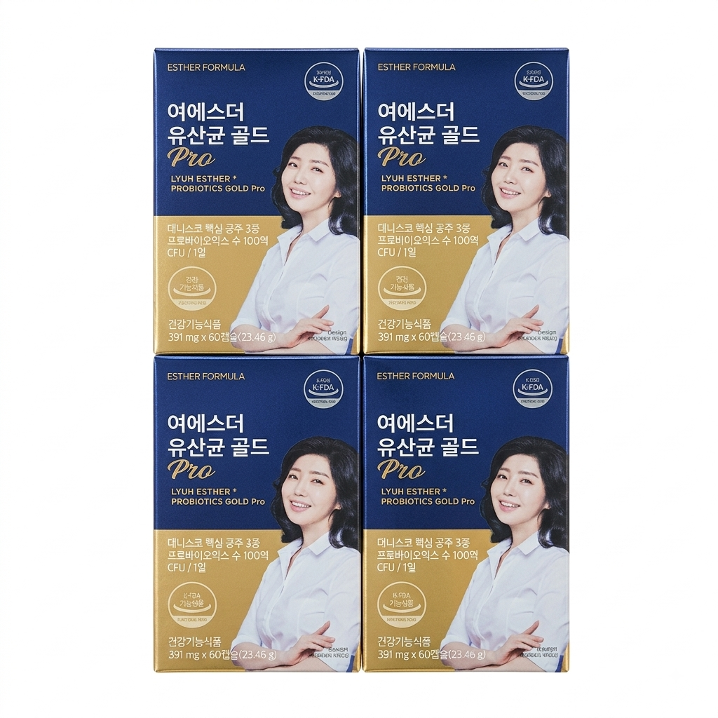[오늘출발] 여에스더 유산균 골드 Pro 60캡슐 4개 (8개월분) 100억 프로바이오틱스