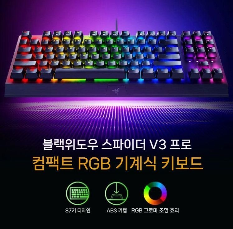 [해외] 레이저 블랙위도우 V3 TKL 게이밍 기계식 키보드 해외직구