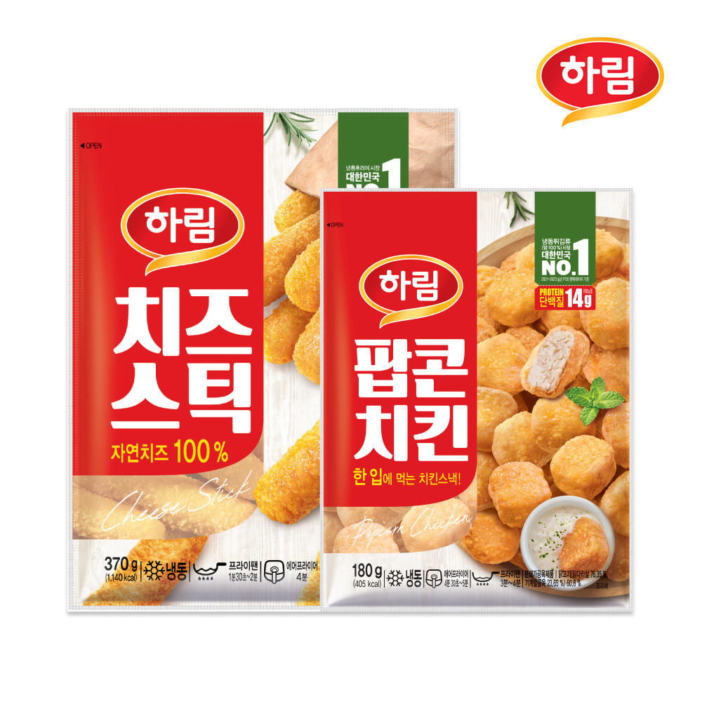 하림 치즈스틱370g + 팝콘치킨180g