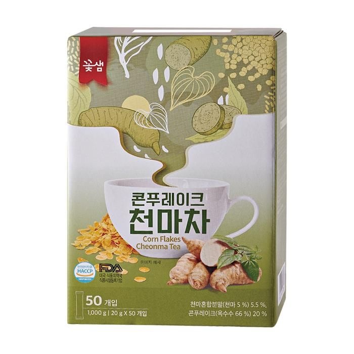 [꽃샘식품] 꽃샘 콘푸레이크 천마차 50스틱 x 3개