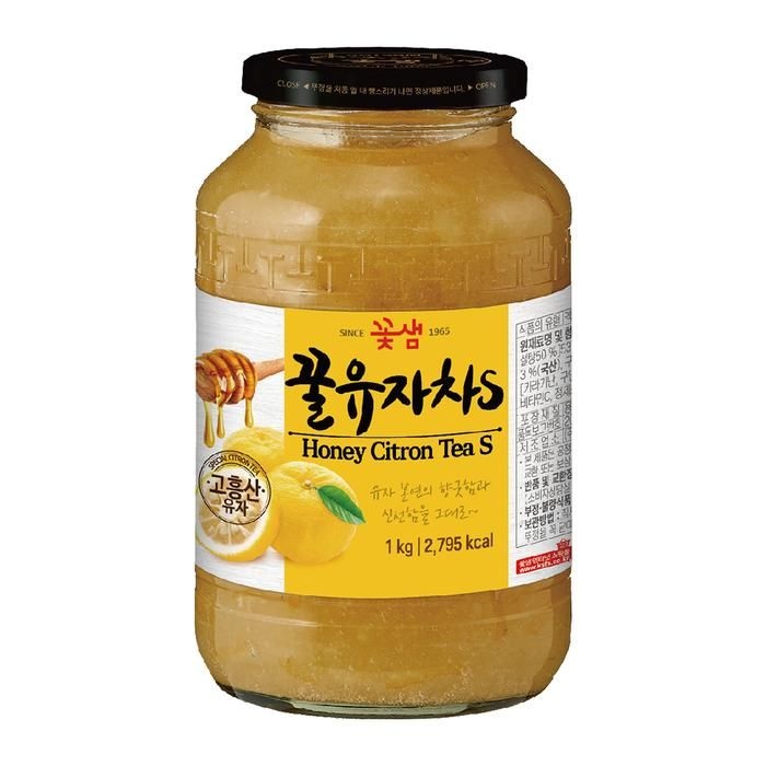 [꽃샘식품] 꽃샘 꿀 유자차 S 1kg x 8개