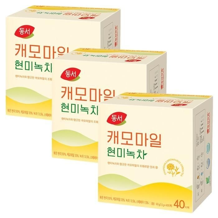 동서 캐모마일 현미녹차 40T X 3개/일회용 티백