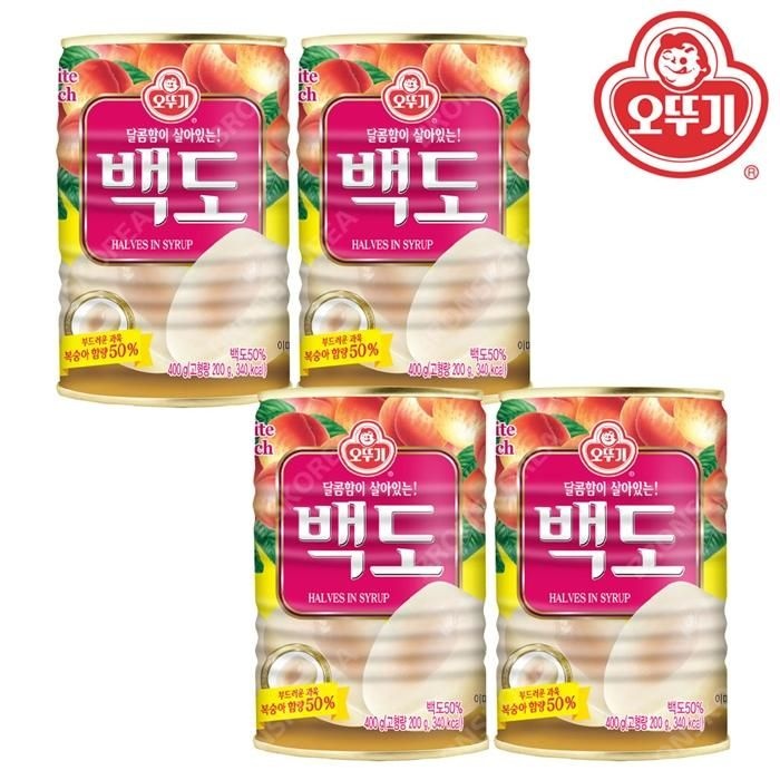 [오늘출발] 오뚜기 백도 반절 400g 4개 복숭아 과일 통조림