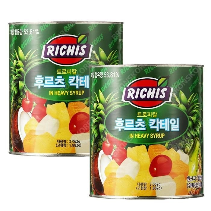 [오늘출발] 동서 후르츠 칵테일 3kg 2개 팥빙수 재료 화채 과일