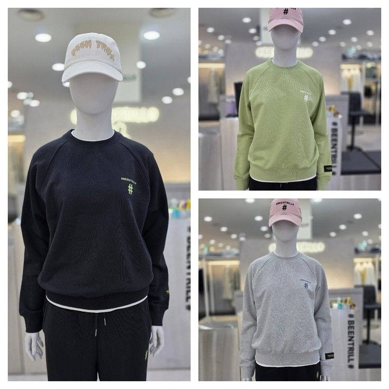 빈트릴 우먼즈 스탬프 해시태그 M그레이 맨투맨 BA243RM501-MG 784754
