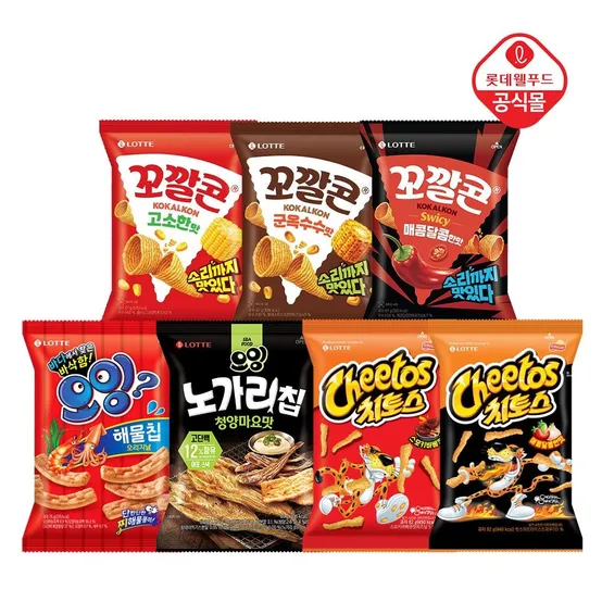 롯데 꼬깔콘/치토스/오잉 7+7+6 총20봉 골라담기