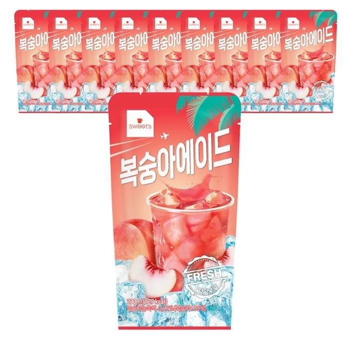 [오늘출발] 웰그린 스위츠 복숭아 에이드 230ml X 10개 편의점 에이드
