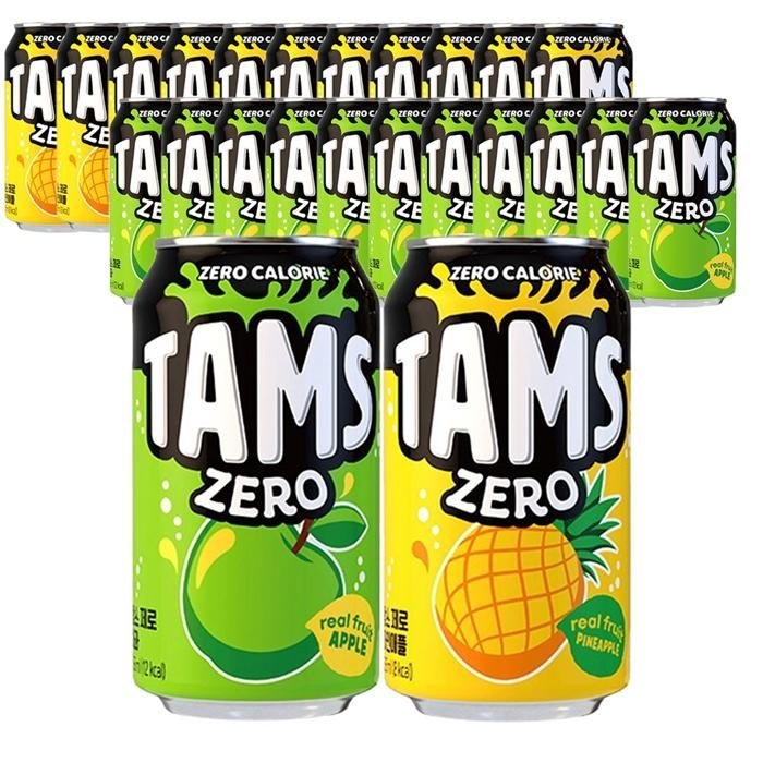 탐스 355ml 제로 1+1 사과 + 파인애플 총 24캔