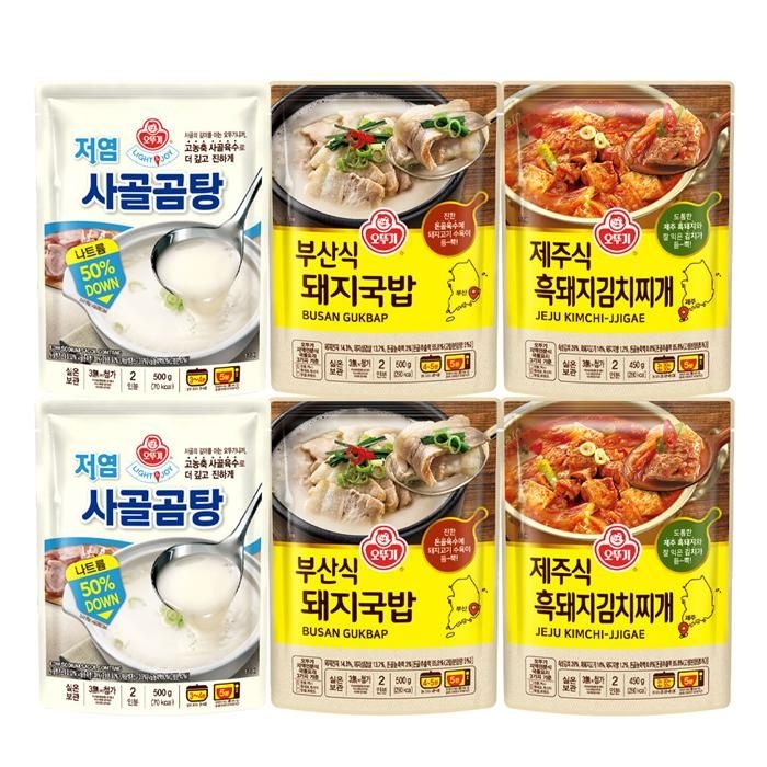 오뚜기 오뚜기 캠핑자취3종세트 저염사골곰탕+돼지국밥+흑돼지김치찌개