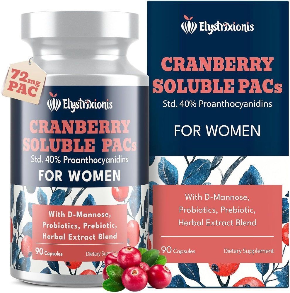 Elystrixionis [해외] 엘리스트릭시오니스 여성 크랜베리 Cranberry Soluble PACs 캡슐 90정