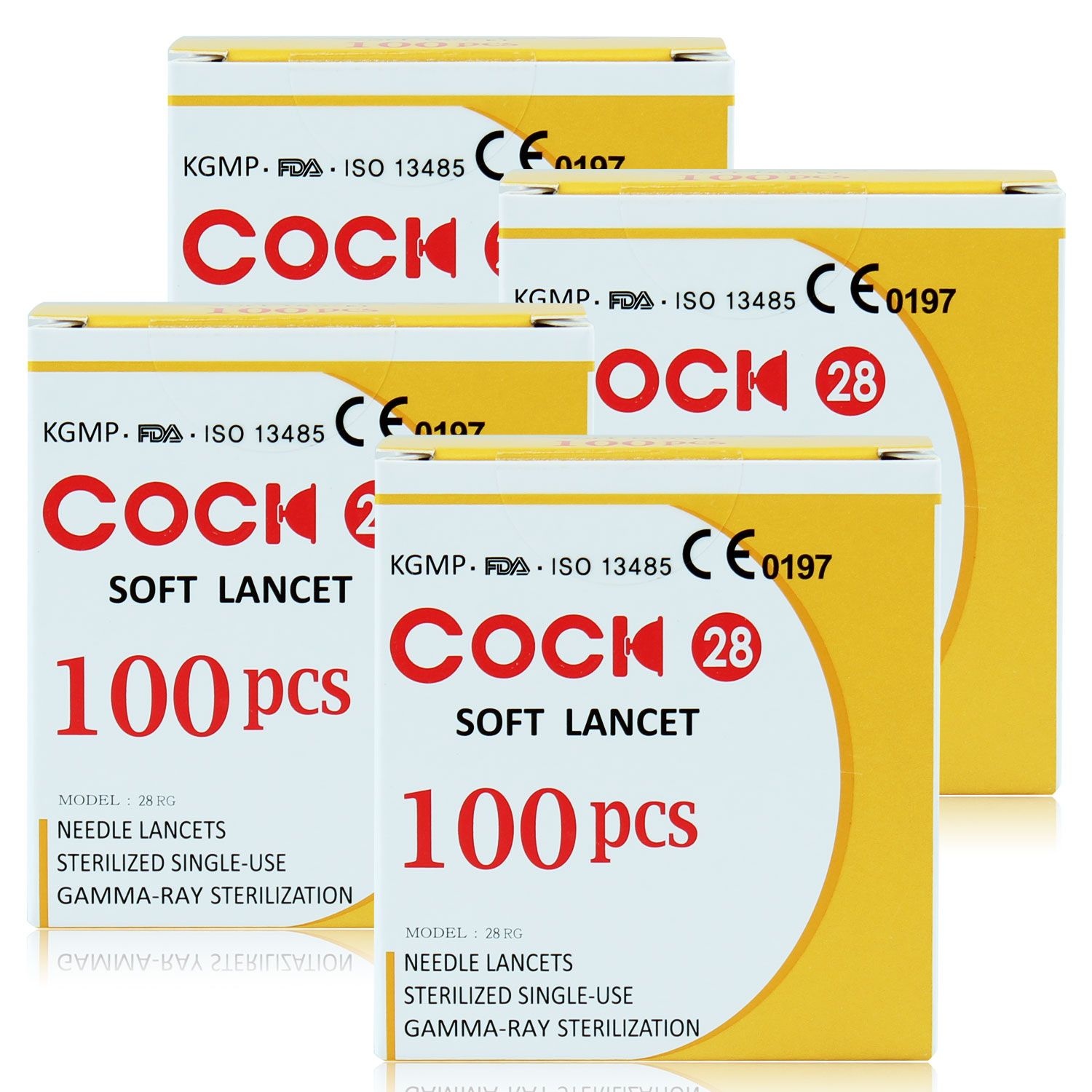 Cock 콕 소프트 멸균 채혈침 100입 x 4박스 아큐첵 소프트클릭스 채혈기 액티브 퍼포마 인스턴트 가이드 란셋
