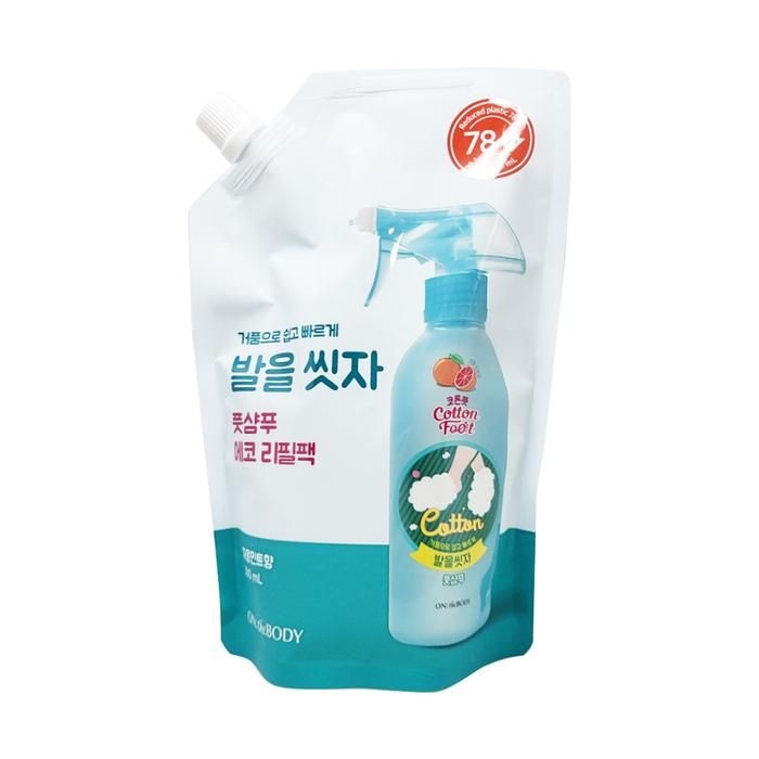 온더바디 코튼풋 발을씻자 풋샴푸 자몽민트향 500ml(리필) 발냄새케어 1개 Ss