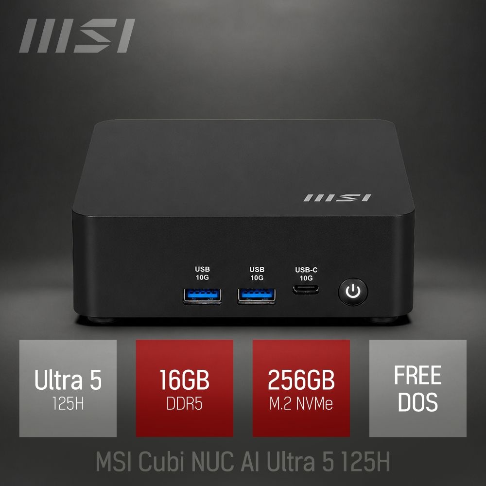 ⓒ MSI Cubi NUC AI Ultra 5 125H 16GB 256GB / 산업용 주식용 기업용 작고 가벼운 고성능 미니PC