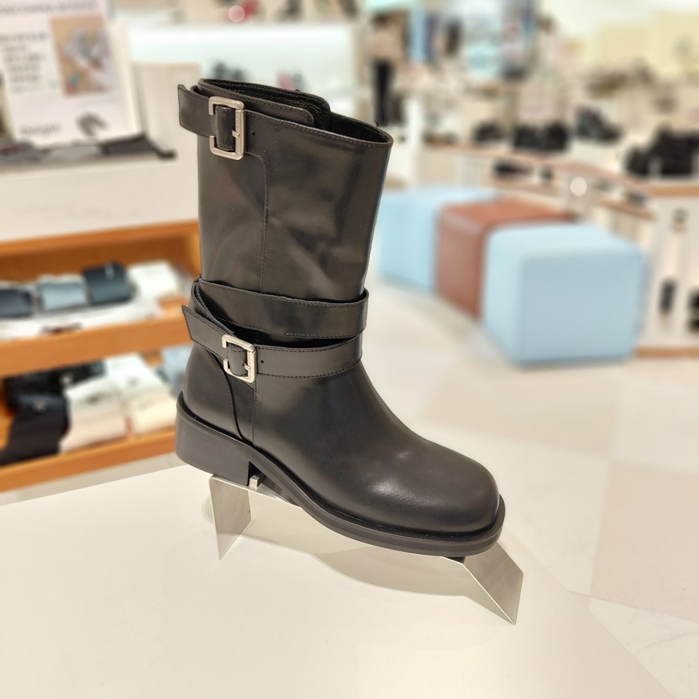 슈콤마보니 더블 buckle 미드 dle boots 블랙 DG3CW26512BLK 755835