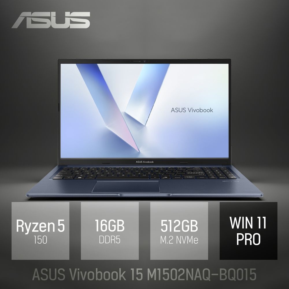 ⓒ ASUS 비보북 15 M1502NAQ-BQ015 16GB 512GB WIN11 / 15.6인치 대화면 포토샵 영상편집 업무용 노트북