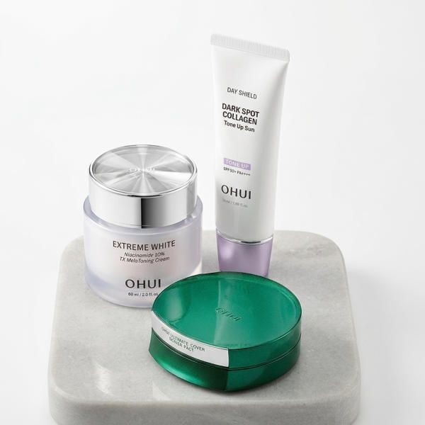 이달의신상 오휘 기미케어 3-STEP 콜라겐 톤업선 50ml 데니어 팩트 리필 기획 멜라토닝 크림 60ml 1456005