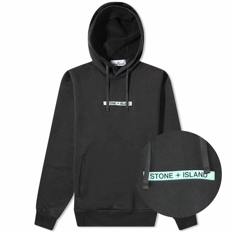 국내당일 스톤아일랜드 남성로고드로스트링후드티블랙 Stone Island 771560335 V0029 정품100%