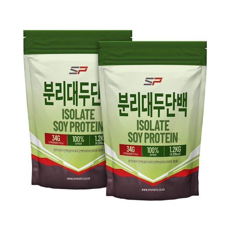 성풍양행 SP스포츠 ISP 식물성 분리대두단백질 무맛 1.2kg x 2개