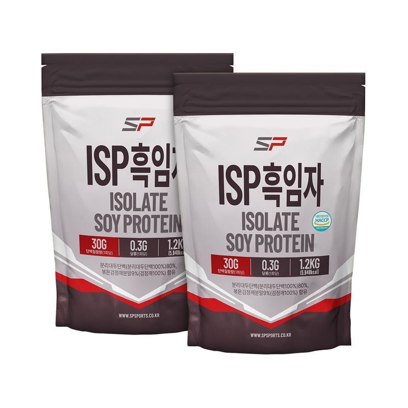 성풍양행 SP스포츠 ISP 식물성 분리대두단백질 흑임자맛 1.2kg x 2개
