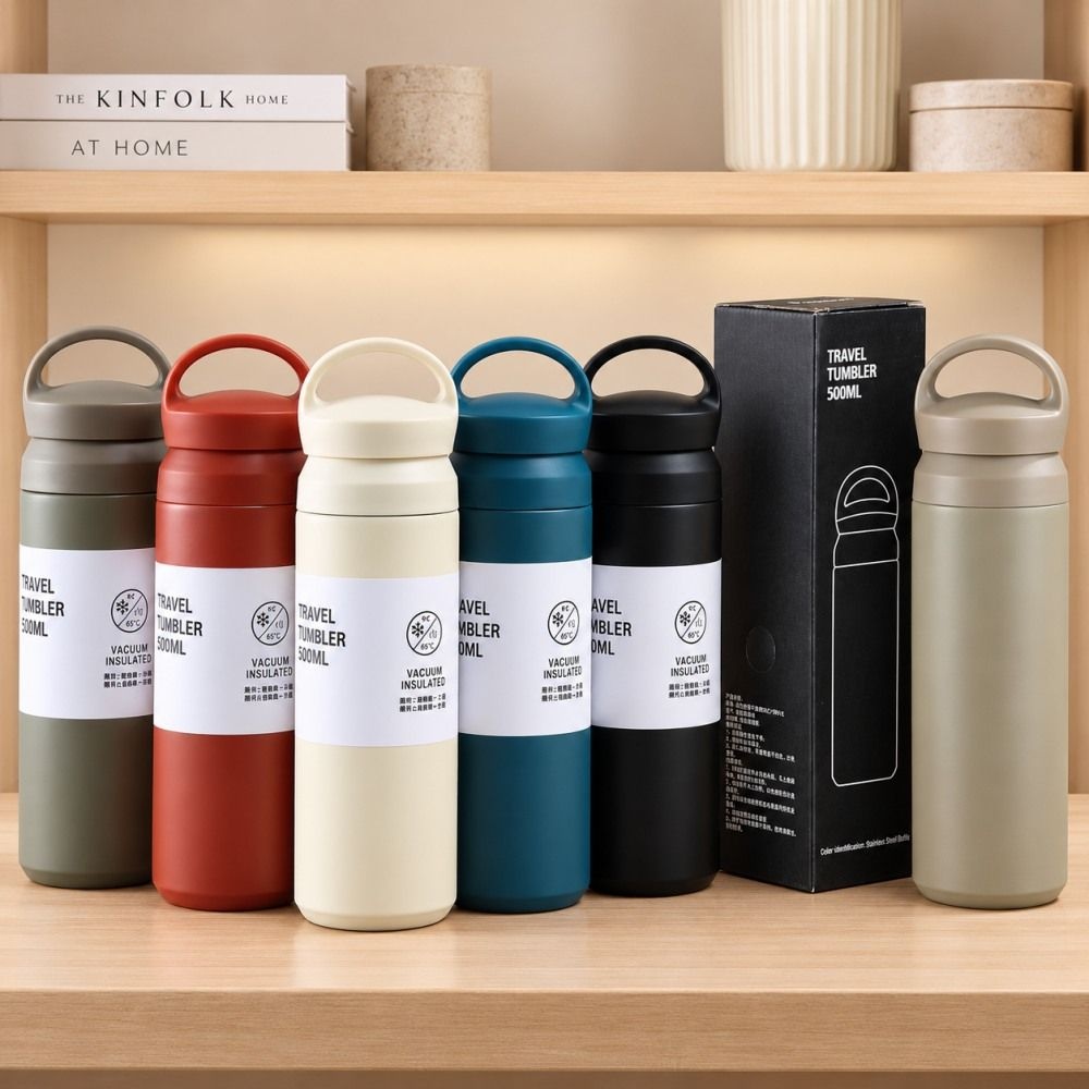 보온보냉 텀블러 손잡이 304스텐 500ml 휴대용 사무실 각인라벨 단체선물