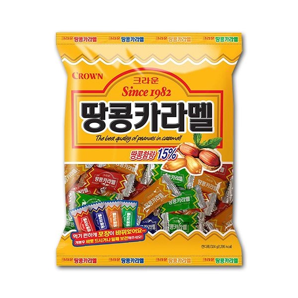 크라운 땅콩카라멜 324g