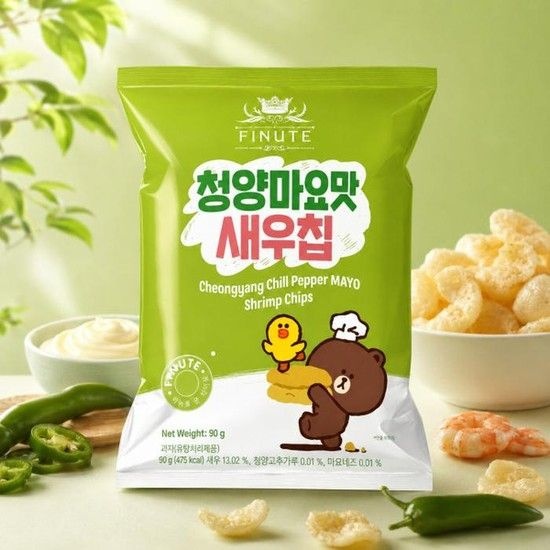 피뉴트 청양마요맛 새우칩 90g 14개 새우과자 스낵 (52704090)