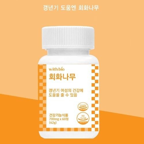 위드바이오 회화나무 700mg 60정 중년 갱년기 여성 건강 활력 안면홍조 불면 심리안정