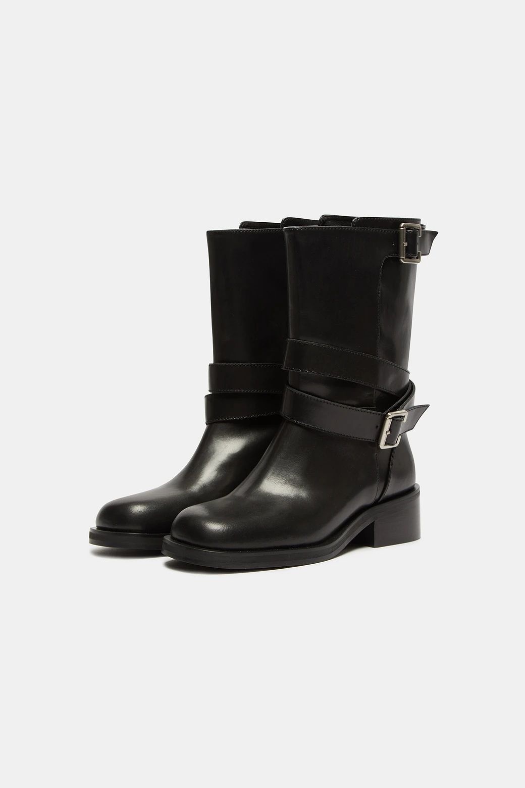 [롯데백화점] 슈콤마보니 Double buckle middle boots(black) DG3CW26512BLK-I LE1222408379