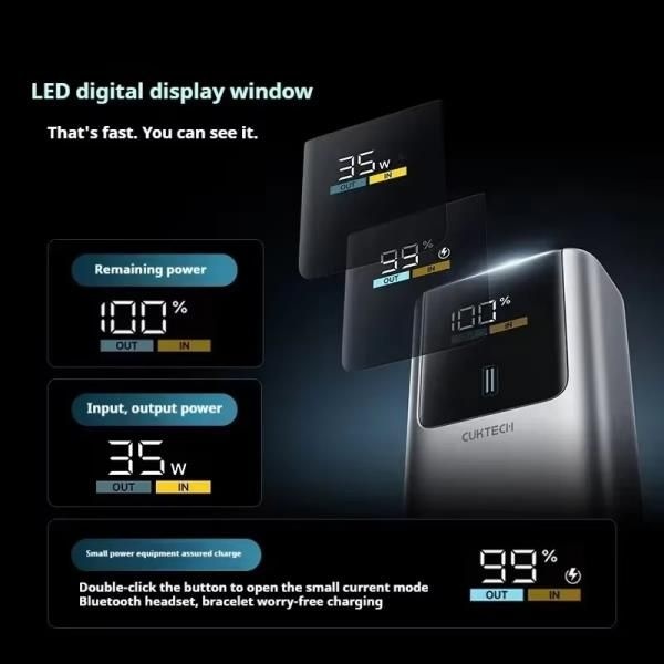 CUKTECH 10 파워뱅크 미니 55W MAX 디지털 디스플레이