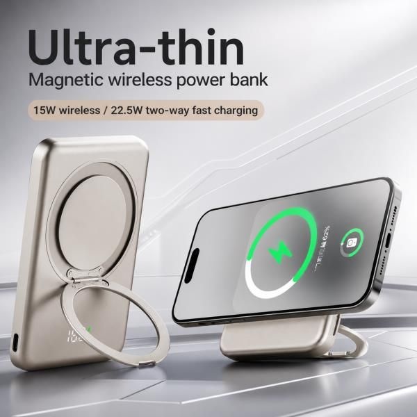 10000mAh 마그네틱 무선 보조배터리 20W 휴대용 충전기 (스탠드