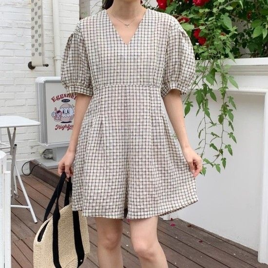옷자락 여자 벌룬 체트 아방핏 나들이 썸머 SS 점프수트